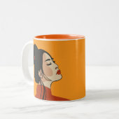 Tasse 2 Couleurs coiffure féminine chinoise (Devant gauche)