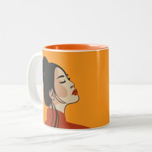 Tasse 2 Couleurs coiffure féminine chinoise (Devant gauche)