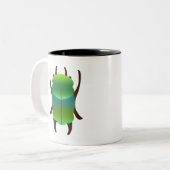 Tasse 2 Couleurs Coléoptère bleu (Devant gauche)