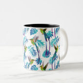 Tasse 2 Couleurs Colibri à queue longue tropicale (Devant droit)