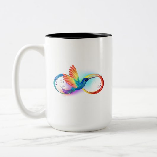 Tasse 2 Couleurs Colibri arc-en-ciel avec symbole Infinity (Gauche)