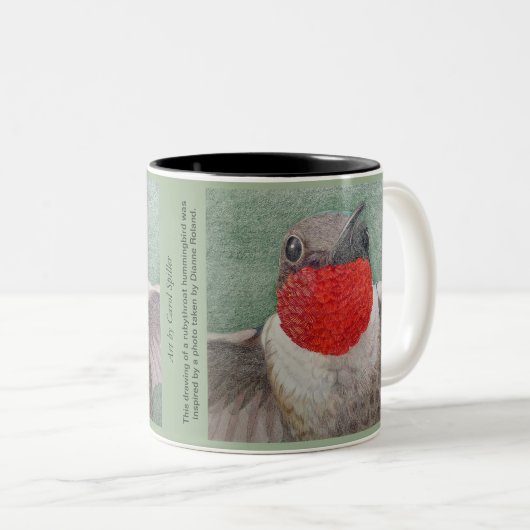 Tasse 2 Couleurs Colibri de Rubythroat (Devant droit)
