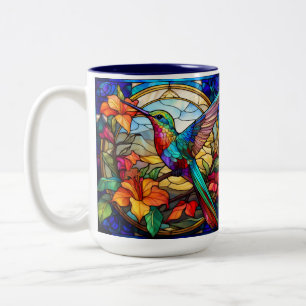 Tasse 2 Couleurs Colibri de verre coloré pour gauchers