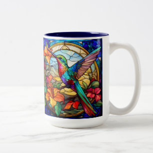 Tasse 2 Couleurs Colibri en verre coloré pour droitier