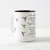 Tasse 2 Couleurs Colibri et citations de John Vance Cheney (Devant gauche)