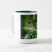 Tasse 2 Couleurs Colibri et papillon (Devant gauche)