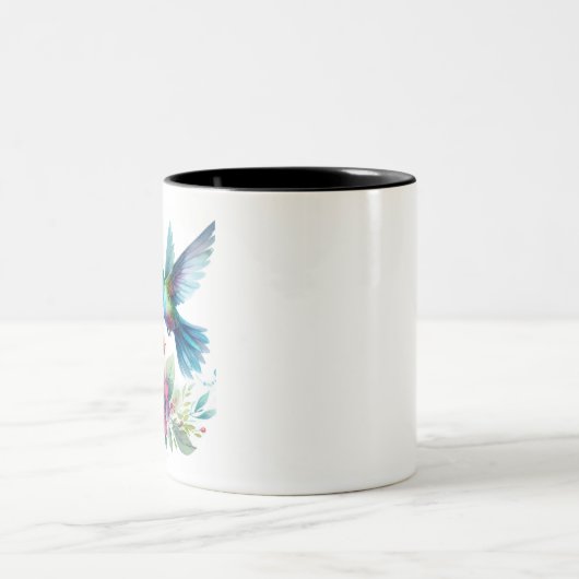 Tasse 2 Couleurs Colibri floral de printemps (Centre)