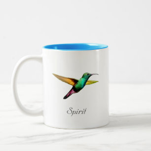 Tasse 2 Couleurs Colibri multicolore mignon & calligraphie