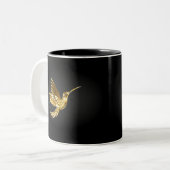 Tasse 2 Couleurs Colibri noir et or (Devant gauche)