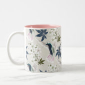 Tasse 2 Couleurs Colibris et fleurs blanches. (Gauche)