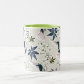 Tasse 2 Couleurs Colibris et fleurs blanches. (Centre)
