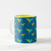 Tasse 2 Couleurs Colibris exotiques Motif bleu (Devant gauche)