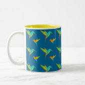 Tasse 2 Couleurs Colibris exotiques Motif bleu (Gauche)