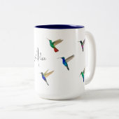 Tasse 2 Couleurs Colibris personnalisés (Devant droit)