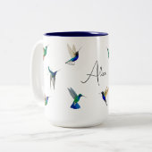 Tasse 2 Couleurs Colibris personnalisés (Devant gauche)