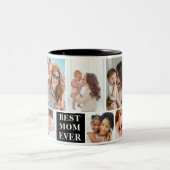 Tasse 2 Couleurs Collage 10 Photos Best Mom Ever (Centre)