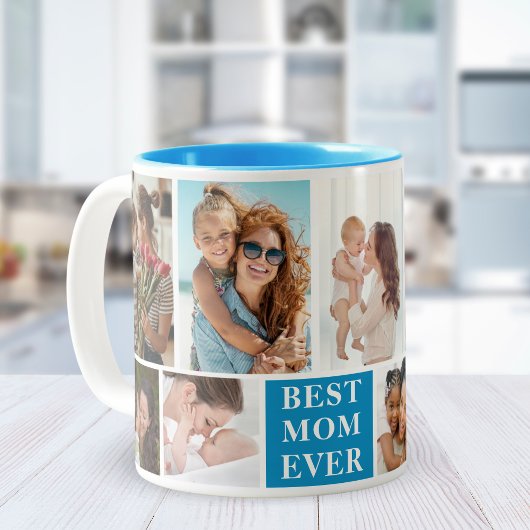 Tasse 2 Couleurs Collage 10 Photos Best Mom Ever