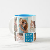 Tasse 2 Couleurs Collage 10 Photos Best Mom Ever (Devant gauche)
