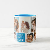 Tasse 2 Couleurs Collage 10 Photos Best Mom Ever (Centre)