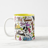 Tasse 2 Couleurs Collage à thème de chien (Gauche)