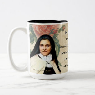 Tasse 2 Couleurs Collage catholique Vintage de la prière Sainte-Th