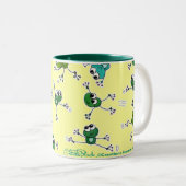 Tasse 2 Couleurs Collage de grenouilles (Devant droit)
