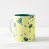 Tasse 2 Couleurs Collage de grenouilles (Devant gauche)