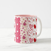 Tasse 2 Couleurs Collage de la Saint Valentin (Devant droit)