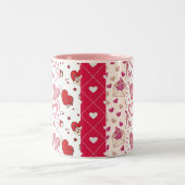 Tasse 2 Couleurs Collage de la Saint Valentin (Centre)