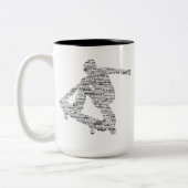 Tasse 2 Couleurs Collage de mot de planchiste (Gauche)