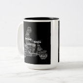 Tasse 2 Couleurs Collage de mots de scooter (Devant gauche)