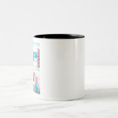 Tasse 2 Couleurs Collage de peinture aquarelle grecque (Centre)