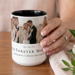 Tasse 2 Couleurs Collage de photos de mariage du couple Cadeau de m