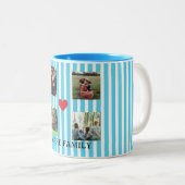 Tasse 2 Couleurs collage familial rayé pastel (Devant droit)