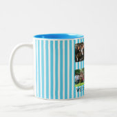 Tasse 2 Couleurs collage familial rayé pastel (Gauche)