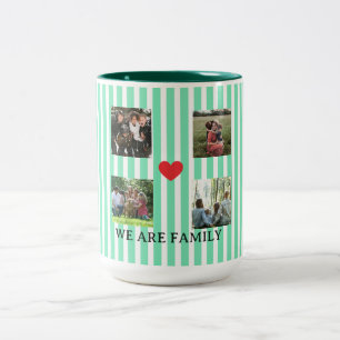 Tasse 2 Couleurs collage familial rayé pastel