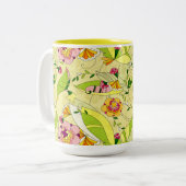 Tasse 2 Couleurs Collage floral Art déco (Devant gauche)