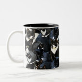 Tasse 2 Couleurs Collage fou de chat de smoking (Gauche)