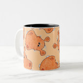 Tasse 2 Couleurs Collage orange de tête d'hippopotame (Devant gauche)