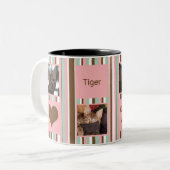 Tasse 2 Couleurs Collage photo #1 Cat Mom (Devant gauche)