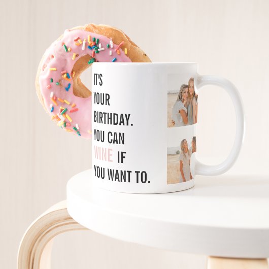 Tasse 2 Couleurs Collage photo de l'ami| Joyeux anniversaire | Meil