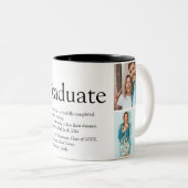 Tasse 2 Couleurs Collage Photo Définition Diplômé Moderne (Devant droit)