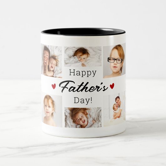 Tasse 2 Couleurs Collage photo fête des pères