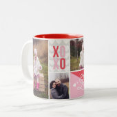 Tasse 2 Couleurs Collage photo Love and Hugs 4 (Devant gauche)