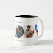 Tasse 2 Couleurs Collage photo simple moderne personnalisé Script D (Devant droit)