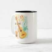 Tasse 2 Couleurs Collage Ukulele (Devant gauche)