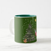 Tasse 2 Couleurs Collection "Christmas Dogs" avec Husky dans la for (Devant gauche)