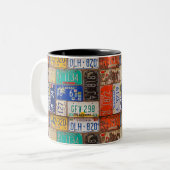 Tasse 2 Couleurs Collection de plaques d'immatriculation rétro (Devant gauche)