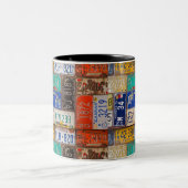 Tasse 2 Couleurs Collection de plaques d'immatriculation rétro (Centre)