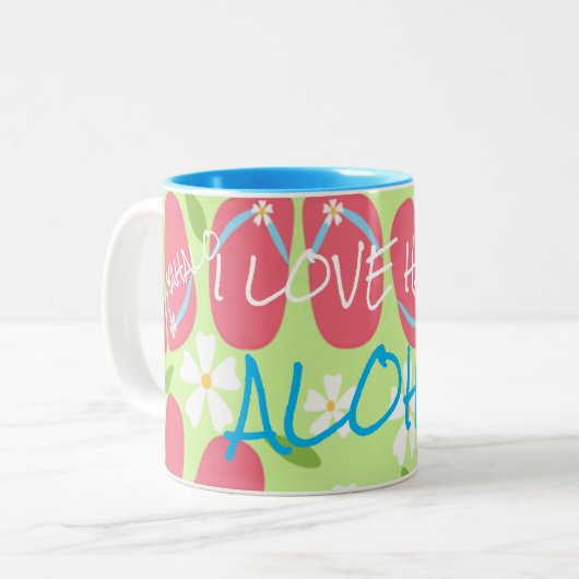 Tasse 2 Couleurs Collection Hawaii Aloha - (Devant gauche)
